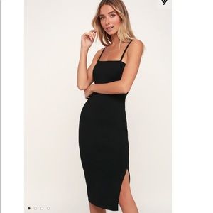 black body on midi dress